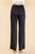 Satin Elastic Waist Straight Leg Pant In Black