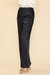 Satin Elastic Waist Straight Leg Pant In Black