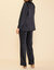 Satin One-Button Blazer In Black