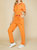 Short Sleeve Gauze Jumpsuit In Orange