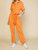 Short Sleeve Gauze Jumpsuit In Orange - Orange