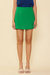 Side Slit Skort In Green - Green