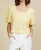 Square Neck Striped Top In Yellow - Yellow