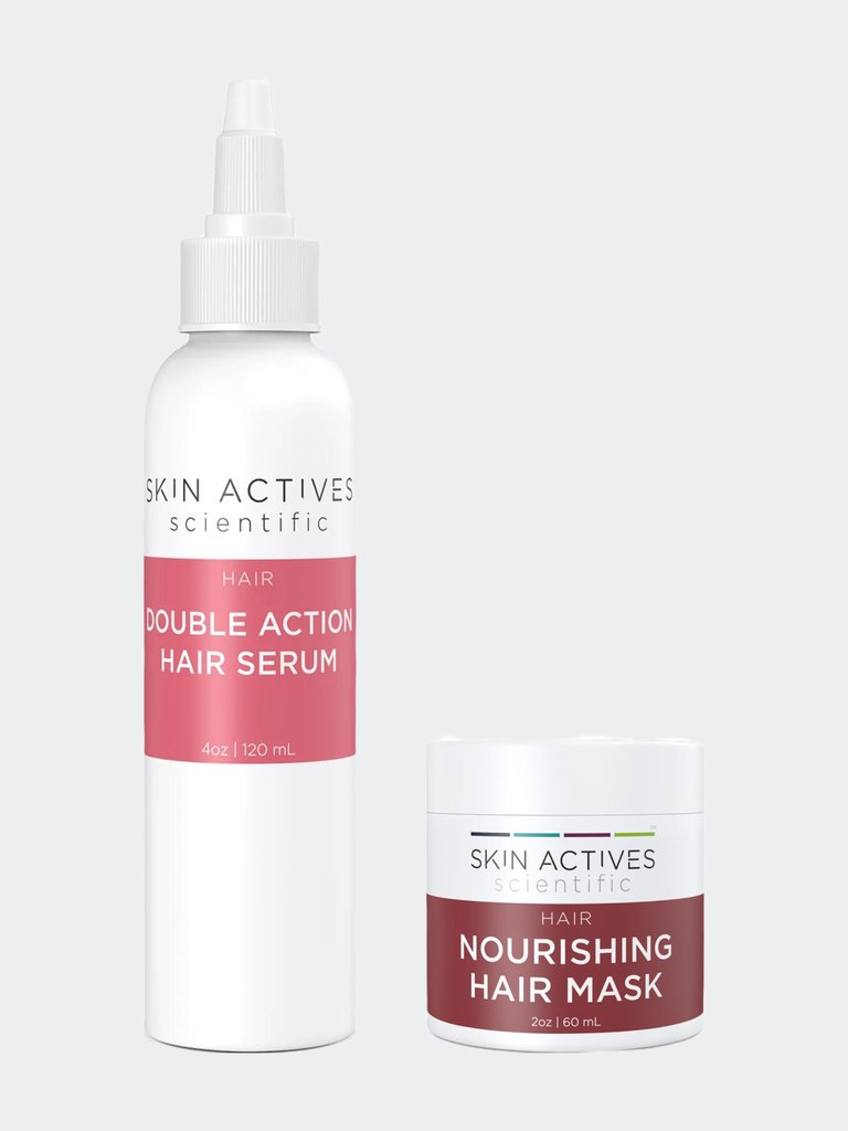 Double Action Hair Serum & Nourishing 2oz Hair Mask Set