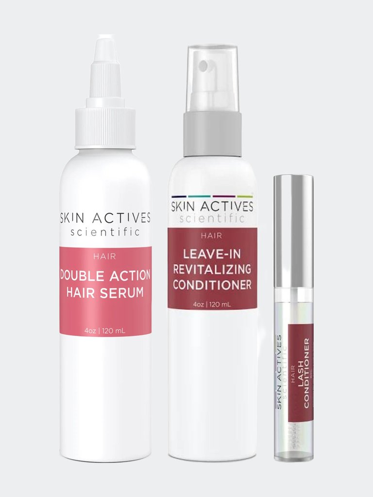 Double Action Hair Serum & Revitalizing Conditioner With Brow & Lash Conditioner Set