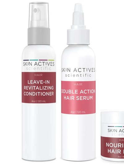 Skin Actives Scientific Double Action Hair Serum & Revitalizing Conditioner With Nourishing 2oz Hair Mask Set product