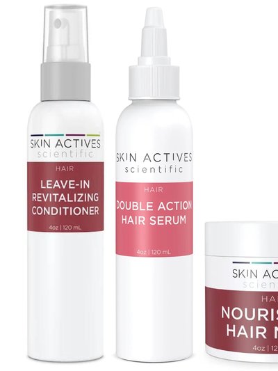 Skin Actives Scientific Double Action Hair Serum & Revitalizing Conditioner With Nourishing 4oz Hair Mask Set product