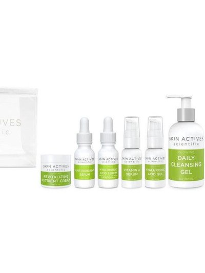 Skin Actives Scientific Glowing Skin Kit - Revitalizing Cream, Antioxidant Serum, Hyaluronic Acid Serum, Vitamin A Serum, Hyaluronic Acid Gel, Daily Cleanser product