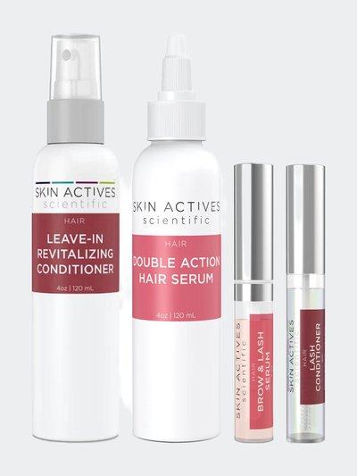 Skin Actives Scientific Hair Care Set - Hair Conditioner & Serum With Brow & Lash Serum & Conditioner product