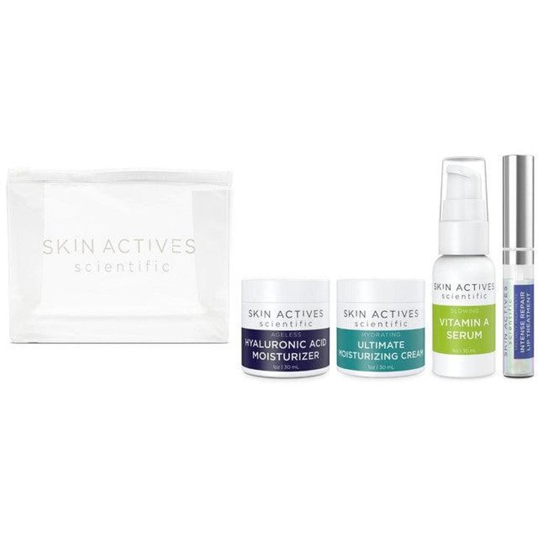 Moisturizing Bundle - Hyaluronic Acid Moisturizer, Ultimate Moisturizing Cream, Vitamin A Serum, Intense Lip Repair