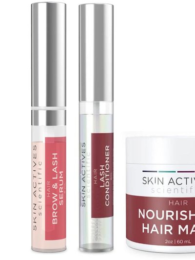 Skin Actives Scientific Nourishing 2oz Hair Mask With Brow & Lash Serum And Enhancing Conditioner Set product