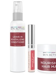 Revitalizing Conditioner & Nourishing 4oz Hair Mask With Brow & Lash Serum Set