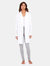 Double Layer Wrap Robe with Attached Belt - White
