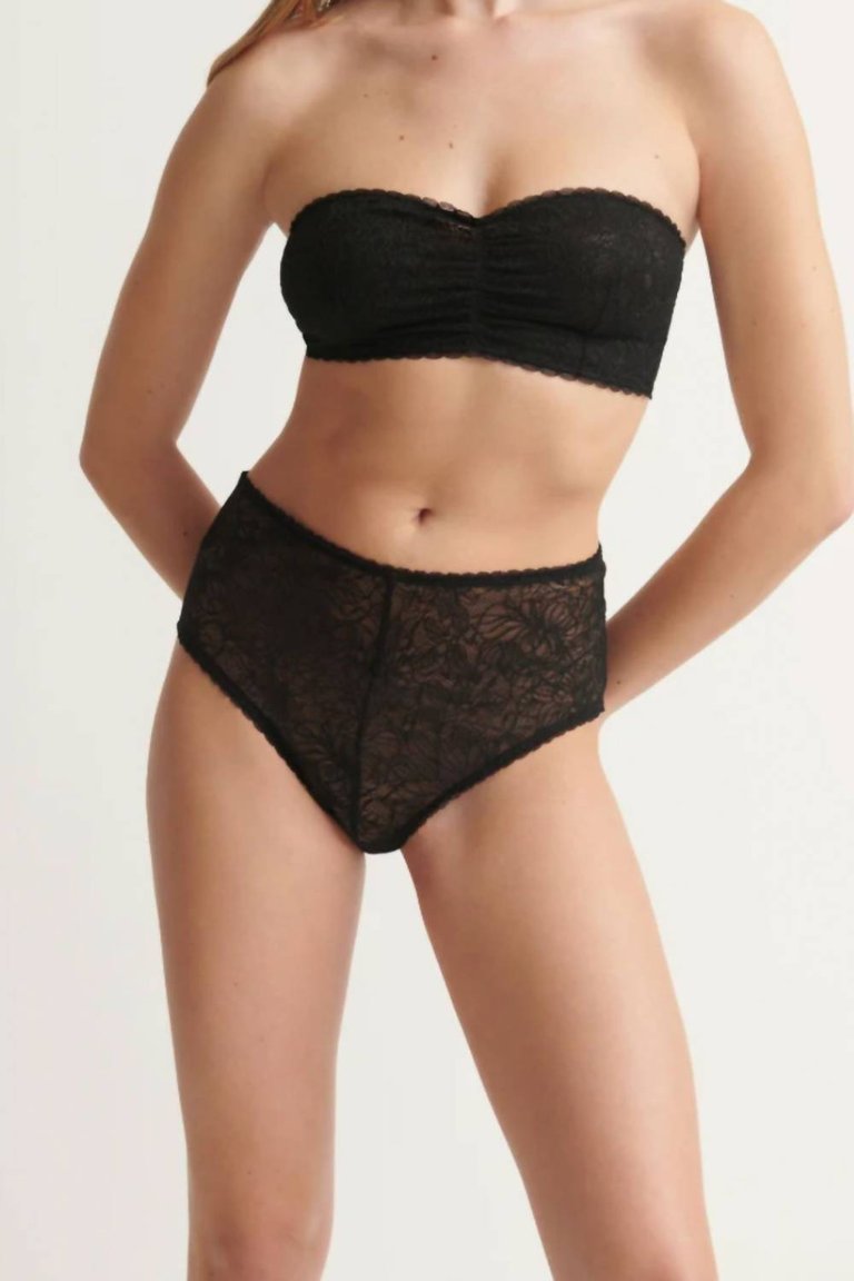 Livia High Rise Cheeky Underwear In Black - Black