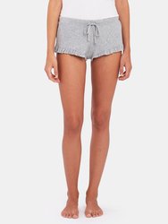 Raffaela Ruffle Rib Knit Short - Heather Grey