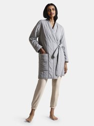 Stormie Short Quilted Robe - Grey