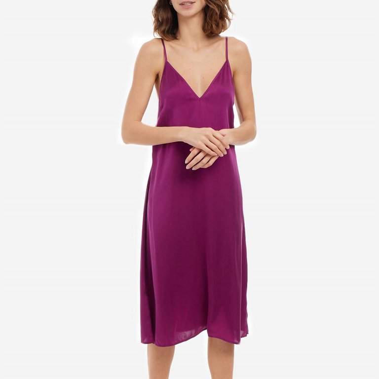 Tess Washable Silk Chemise Dress In Wild Orchid - Wild Orchid