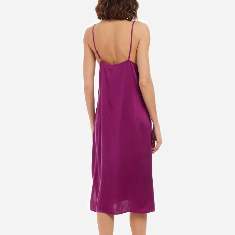 Tess Washable Silk Chemise Dress In Wild Orchid