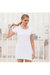 Ladies/Womens Scoop Neck T-Shirt Dress - White