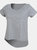 SF Womens/Ladies Plain Short Sleeve T-Shirt With Drop Detail (Heather Grey) - Heather Grey