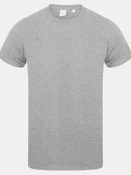 Skinni Fit Men Mens Feel Good Stretch V-neck Short Sleeve T-Shirt (Heather Grey) - Heather Grey