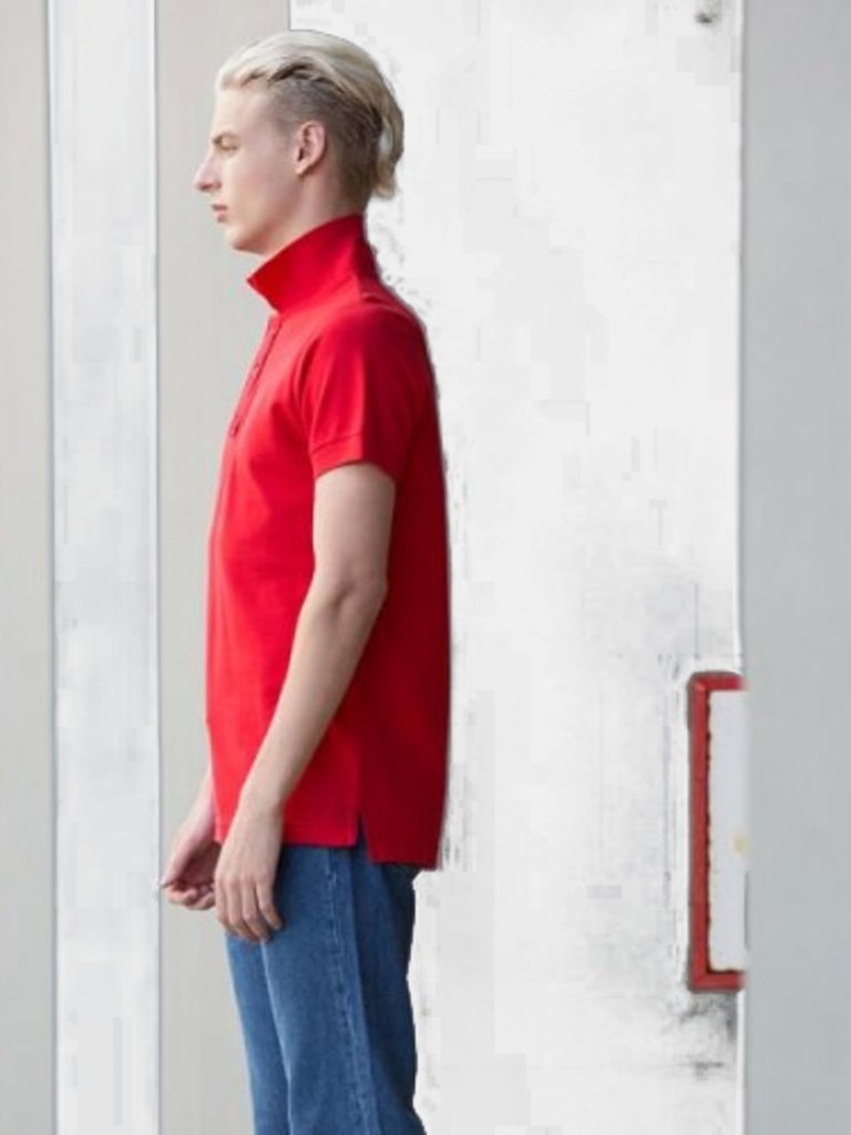 Skinni Fit Mens Club Polo Shirt (with Stay-up Collar) (Bright Red)