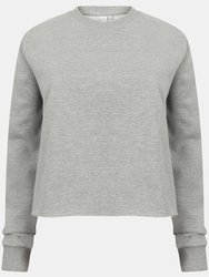 Skinni Fit Womens/Ladies Cropped Slounge Sweatshirt (Heather Gray) - Heather Gray