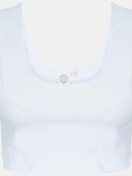 Skinni Fit Womens/Ladies Fashion Crop Top (White/White) - White/White