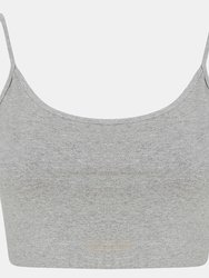 Skinni Fit Womens/Ladies Fashion Sustainable Adjustable Strap Crop Top (Heather Grey) - Heather Grey