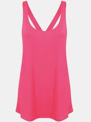 Skinni Fit Womens/Ladies Fashion Workout Tank Top - Neon Pink