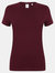 Skinni Fit Womens/Ladies Feel Good Stretch Short Sleeve T-Shirt (Burgundy) - Burgundy