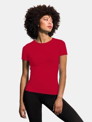 Skinni Fit Womens/Ladies Feel Good Stretch Short Sleeve T-Shirt (Heather Red)