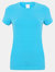 Skinni Fit Womens/Ladies Feel Good Stretch Short Sleeve T-Shirt (Surf Blue) - Surf Blue