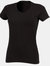 Skinni Fit Womens/Ladies Feel Good Stretch V-Neck Short Sleeve T-Shirt (Black)