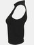 Skinni Fit Womens/Ladies High Neck Crop Vest Top (Black)