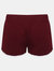 Skinni Fit Womens/Ladies Retro Shorts (Burgundy/White)