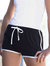 Skinni Fit Womens/Ladies Retro Training/Fitness Sports Shorts (Black/ White)