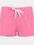 Skinni Fit Womens/Ladies Retro Training/Fitness Sports Shorts (Bright Pink/ White) - Bright Pink/ White