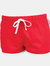 Skinni Fit Womens/Ladies Retro Training/Fitness Sports Shorts (Red/ White) - Red/ White