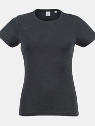 Skinni Fit Womens/Ladies Triblend Short Sleeve T-Shirt (Black Triblend) - Black Triblend