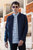 Skinnifit Mens Full Zip Plain Bomber Jacket (Navy)