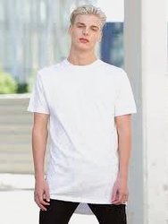 Skinnifit Mens Longline Dipped Hem T-Shirt (White)