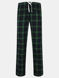 Skinnifit Mens Tartan Lounge Pants (Navy/Green Check) - Navy/Green Check