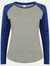 Skinnifit Womens/Ladies Long Sleeve Baseball T-Shirt (Heather Gray / Royal) - Heather Gray / Royal