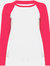 Skinnifit Womens/Ladies Long Sleeve Baseball T-Shirt (White / Hot Pink) - White / Hot Pink
