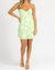 Floral Lace Hem Mini Dress In Mint