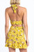 Floral Mini Skirt And Crop Top Set In Yellow Floral