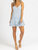 Floral Ruffle Layer Dress In Faded Blue