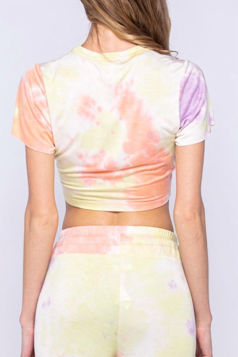 Tie Dye Crop Top In Multi Tie Dye