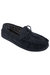 Mens Adie Real Suede Moccasin Slippers - Navy Blue  - Navy Blue